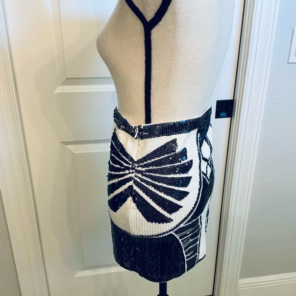 MORRISDAY the LABEL, Sequin Embellished Blue and White Skirt, Size 6, NWT - Picture 4 of 8